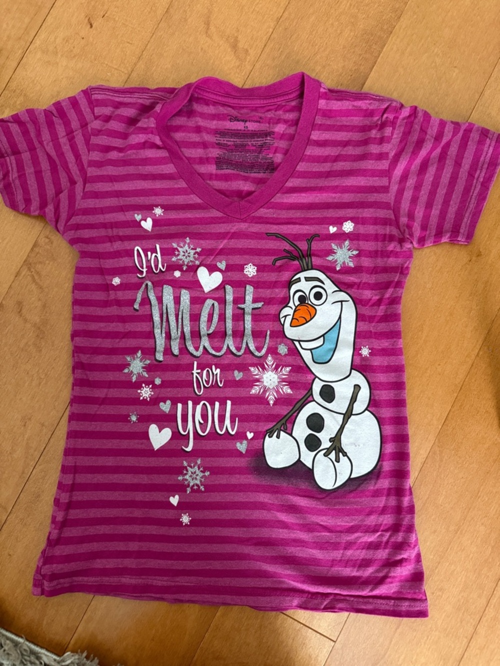 Disney Pink Striped Olaf Graphic Tee